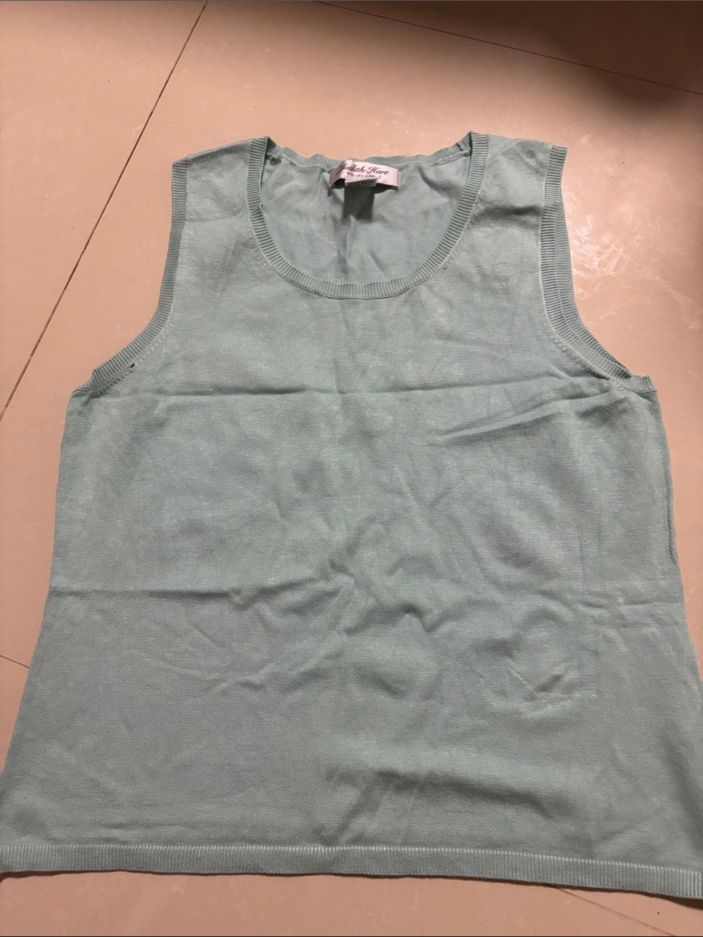Judith Hart Collection Silk Mint Green Sleeveless Knit Tank
